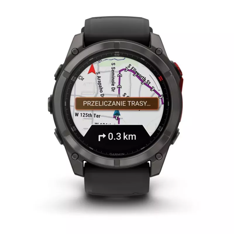 Garmin fenix 8 Pro 51 mm MicroLED Sapphire Carbon Grey DLC Titanium con cinturino in silicone nero/pebblegrey