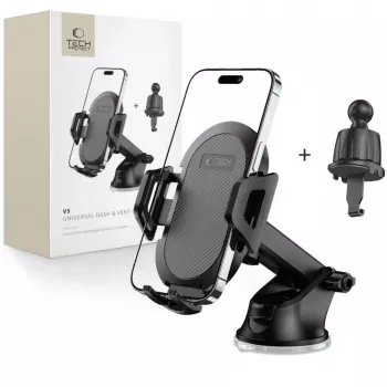 Tech-Protect V5 supporto universale per auto da cruscotto e bocchetta d'aria - nero