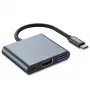 Tech-Protect V1 hub adattatore USB-C 3in1 - USB-A 3.0, USB-C PD 100W, HDMI 4K 30Hz - grigio