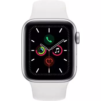 Apple Watch Series 5 GPS argento 44mm custodia in alluminio cinturino sport bianco