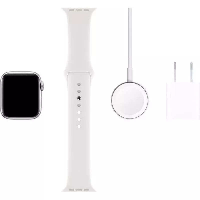 Apple Watch Series 5 GPS argento 44mm custodia in alluminio cinturino sport bianco