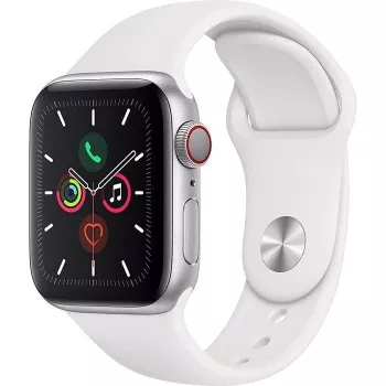 Apple Watch Series 5 GPS argento 44mm custodia in alluminio cinturino sport bianco