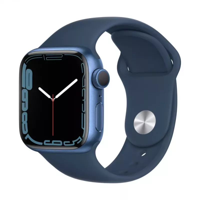 Apple Watch Series 7 GPS, 41mm cassa in alluminio blu con cinturino Sport - Regular blu abisso