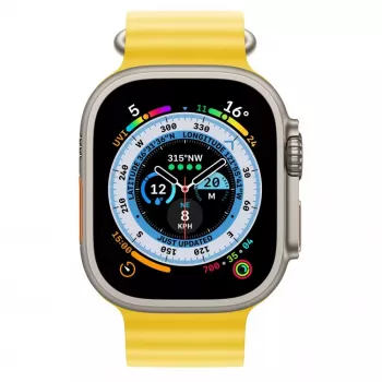 Apple Watch Ultra GPS + Cellular, 49mm cassa in titanio con cinturino Ocean giallo