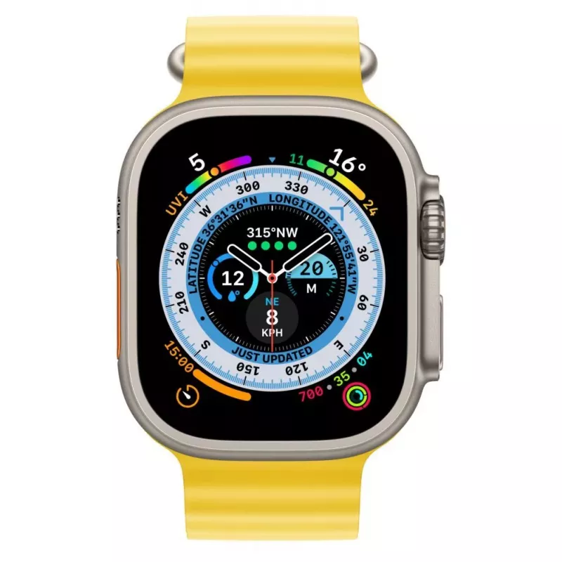 Apple Watch Ultra GPS + Cellular, 49mm cassa in titanio con cinturino Ocean giallo