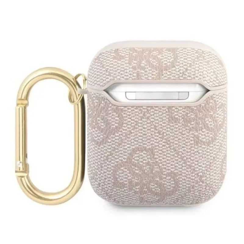 Guess Apple AirPods 1/2 custodia 4G Script Metal Collection rosa