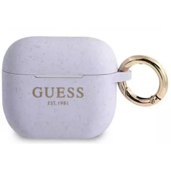 Guess Apple AirPods 3 custodia in silicone glitter viola