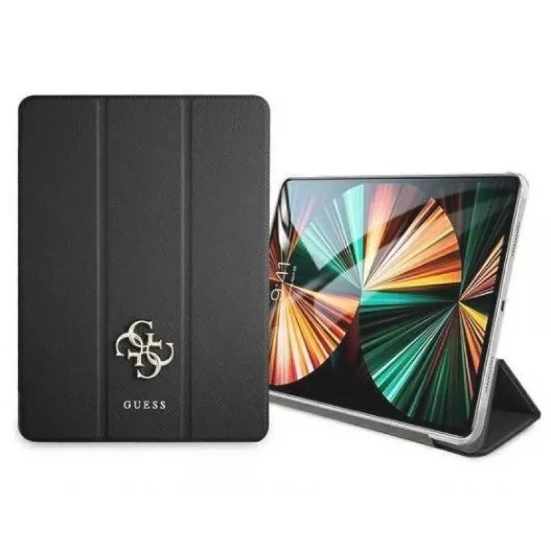 Guess iPad 11 2021 custodia con copertina Saffiano Collection nera
