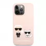 Karl Lagerfeld Apple iPhone 13 Pro custodia Choupette in silicone liquido rosa
