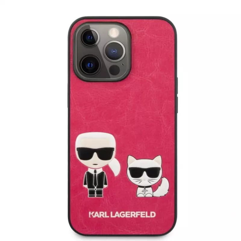 Karl Lagerfeld Apple iPhone 13 Pro custodia Choupette in pelle PU fucsia