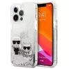 Karl Lagerfeld Apple iPhone 13 Pro custodia Liquid Glitter Choupette argento