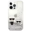 Karl Lagerfeld Apple iPhone 13 Pro custodia Liquid Glitter Choupette argento