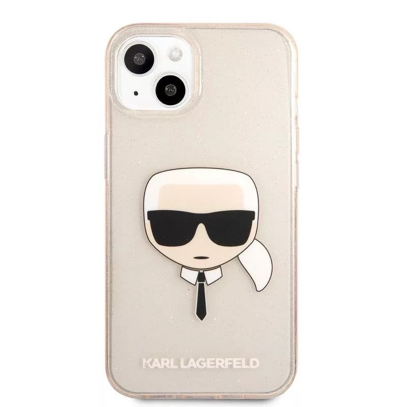 Karl Lagerfeld Apple iPhone 13 TPU Full Glitter Head Case oro