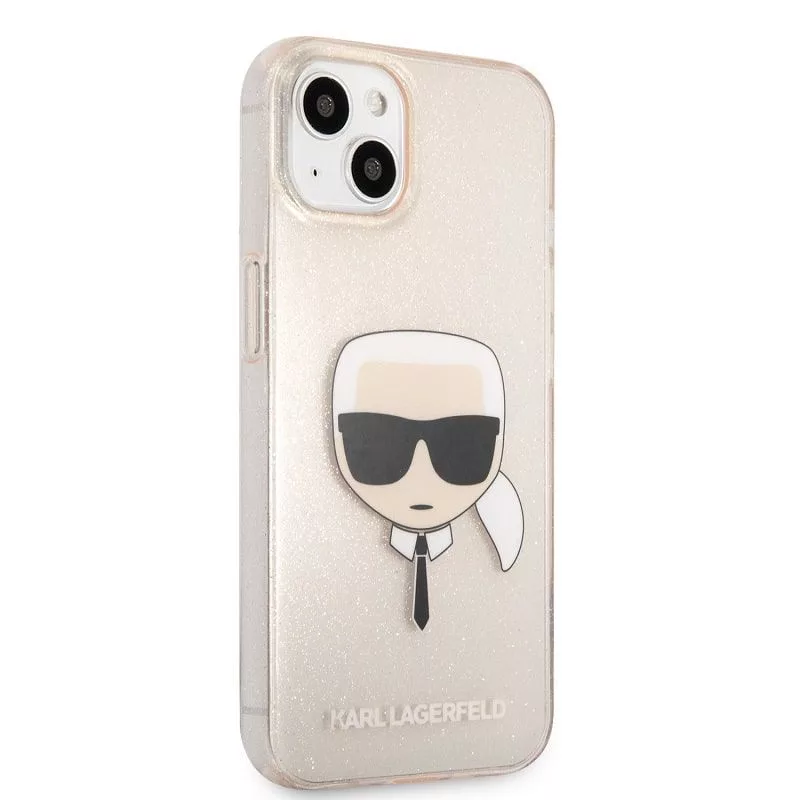 Karl Lagerfeld Apple iPhone 13 TPU Full Glitter Head Case oro
