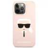 Karl Lagerfeld Apple iPhone 13 Pro custodia Liquid Silicone Karl Head rosa