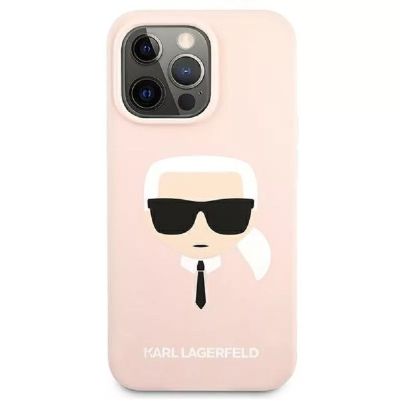 Karl Lagerfeld Apple iPhone 13 Pro custodia Liquid Silicone Karl Head rosa
