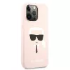 Karl Lagerfeld Apple iPhone 13 Pro custodia Liquid Silicone Karl Head rosa
