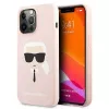 Karl Lagerfeld Apple iPhone 13 Pro custodia Liquid Silicone Karl Head rosa