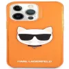 Karl Lagerfeld Apple iPhone 13 Pro custodia Fluo TPU Choupette Head arancione