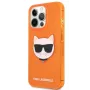 Karl Lagerfeld Apple iPhone 13 Pro custodia Fluo TPU Choupette Head arancione