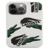 Lacoste Apple iPhone 13 Pro custodia in silicone liquido Allover Pattern bianca
