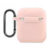Lacoste Apple AirPods 1/2 custodia in silicone liquido Glossy Printing Logo rosa