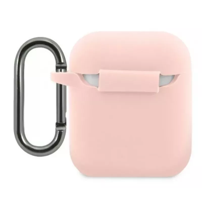 Lacoste Apple AirPods 1/2 custodia in silicone liquido Glossy Printing Logo rosa