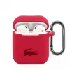 Lacoste Apple AirPods 1/2 custodia in silicone liquido Glossy Printing Logo rossa
