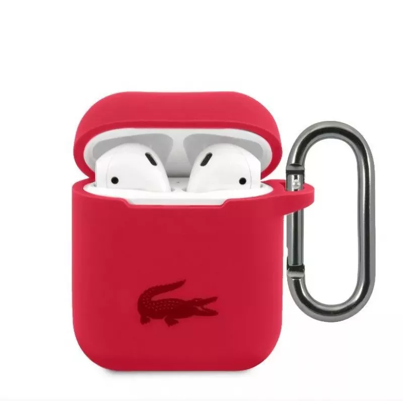 Lacoste Apple AirPods 1/2 custodia in silicone liquido Glossy Printing Logo rossa