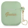 Guess GUA2LSCHSN custodia in silicone Charm Heart Collection per Apple AirPods 1/2, verde