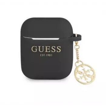 Guess Apple 4G Charms custodia in silicone per AirPods 1/2 nera