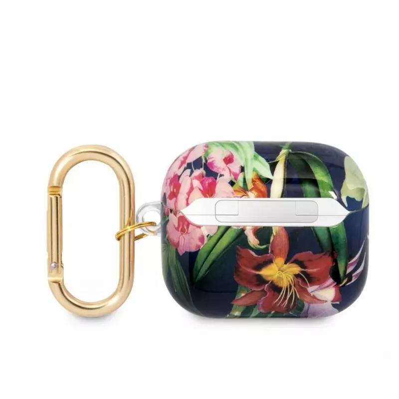 Guess Apple AirPods 3 custodia TPU Flower Print blu