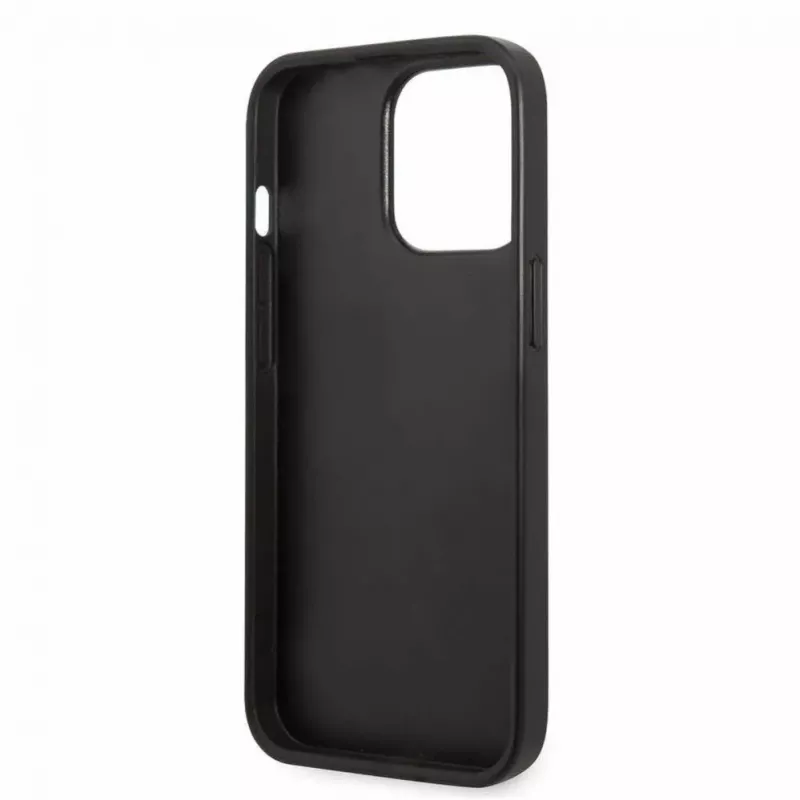 Karl Lagerfeld Apple iPhone 13 Pro custodia Monogram Plaque nera rosa