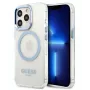 Guess Apple iPhone 13 Pro Max 6,7 pollici custodia rigida Metal Outline MagSafe trasparente blu