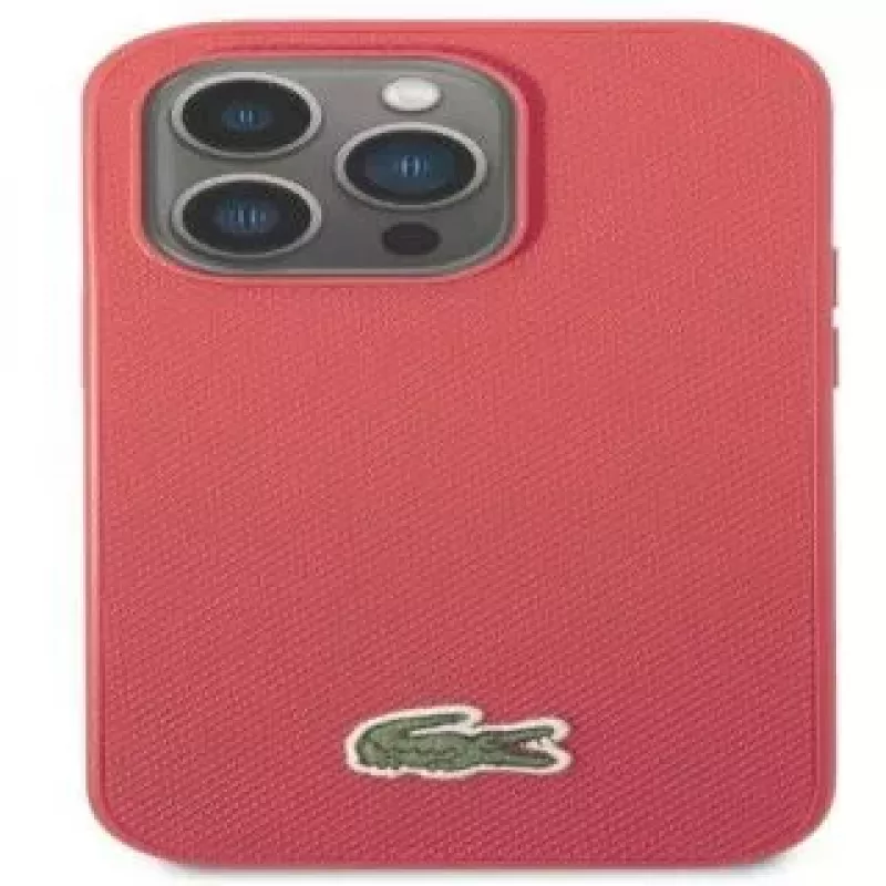Lacoste Apple iPhone 14 Pro Iconic Petit Pique Logo Case rosso