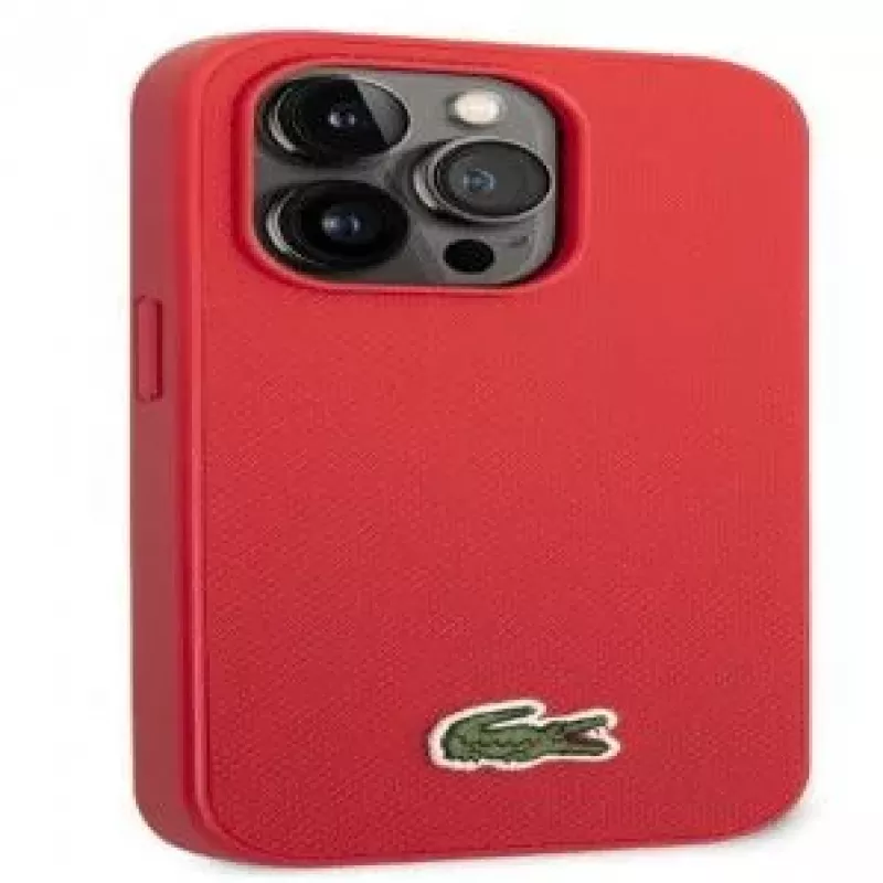 Lacoste Apple iPhone 14 Pro Iconic Petit Pique Logo Case rosso