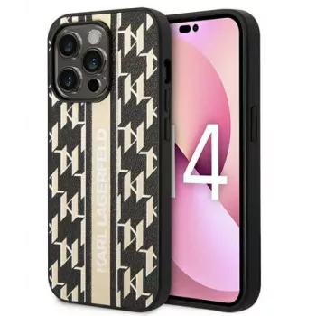 Karl Lagerfeld Apple iPhone 14 Pro 6.1 Hardcase Monogram Stripe marrone