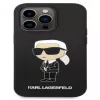 Karl Lagerfeld Apple iPhone 14 Pro Max Custodia in silicone liquido Ikonik NFT nera
