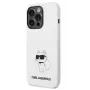 Karl Lagerfeld Apple iPhone 14 Pro Custodia in silicone liquido Choupette NFT bianca