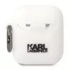 Karl Lagerfeld Apple AirPods 1/2 Custodia in silicone 3D Logo NFT Karl Head bianca