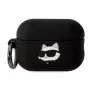 Karl Lagerfeld Apple AirPods 3 Custodia in silicone Logo NFT Choupette Head nera