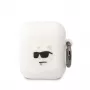 Karl Lagerfeld 3D Logo NFT Choupette Head Silicone Case per AirPods 1/2 bianco