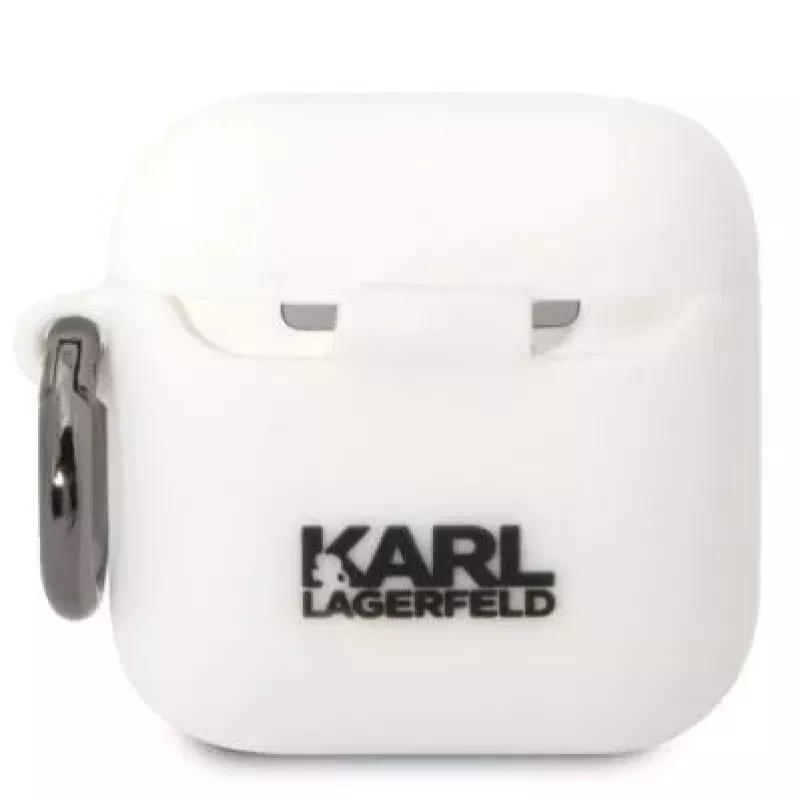 Karl Lagerfeld AirPods 1/2 Custodia in silicone Choupette bianca