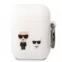 Karl Lagerfeld AirPods 1/2 Custodia in silicone Choupette bianca