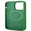 Lacoste Custodia posteriore in silicone liquido e microfibra per Apple iPhone 15 6.1 Croc Logo MagSafe verde
