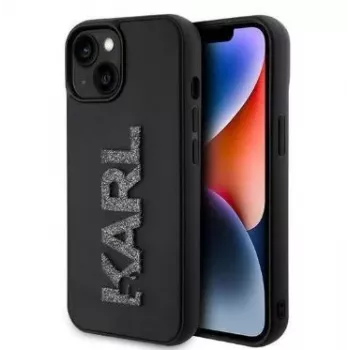 Karl Lagerfeld Apple iPhone 15 HC 3D LOGO GLITTER nero