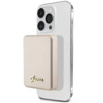 Guess Powerbank 3000mAh MagSafe Metal Script Logo oro