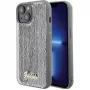 Guess Custodia rigida per iPhone 15 HC Sequin Script Metal Silver