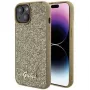 Guess Custodia posteriore per Apple iPhone 15 HC PU Disco Script Metal Gold