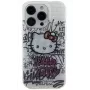 Hello Kitty HKHCP15SHDGPHT Custodia rigida per iPhone 15 / 14 / 13 6.1 IML Kitty On Bricks Graffiti bianco